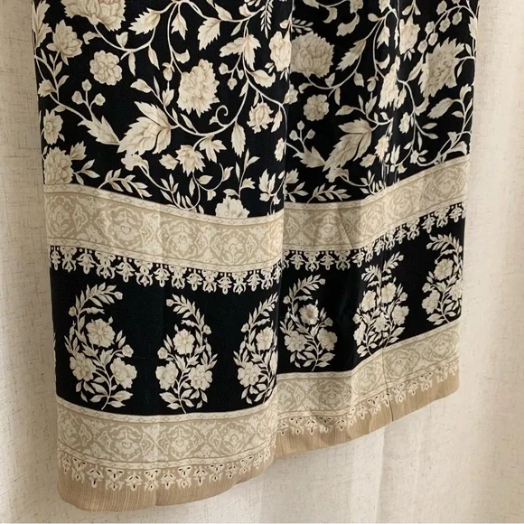 Talbots 1990’s 100% Silk Vintage Wrap Long Floral Elegant Formal Skirt 6 - Picture 4 of 11